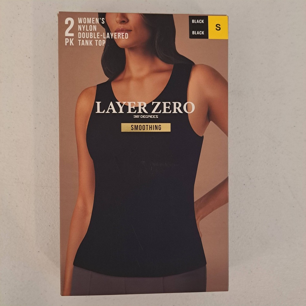 Layer Zero Womens Tank S Black NWT 2PK Nylon Double Layered 1740-196